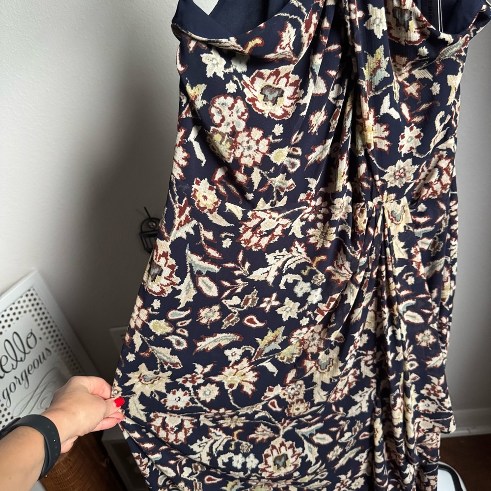 NWT Lauren Ralph Lauren Floral Ruffle-Trim Georgette Halter Gown Maxi Dress - Picture 8 of 9